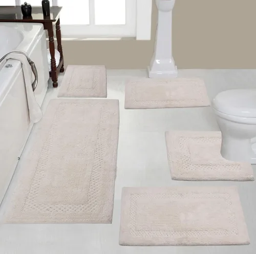 Miniatura 42 de Home Weavers Classy - Juego de alfombras de baño 100 % algodón, decoración de baño, lavable, extrasuave y absorbente, tapete de cocina, juego de Aqua