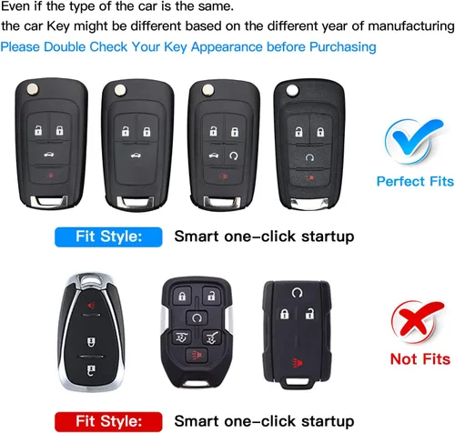 Miniatura 2 de QBUC Funda para llavero Chevy con llavero para Chevrolet Malibu Cruze Camaro Volt Equinox Sonic Impala Buick Regal Encore