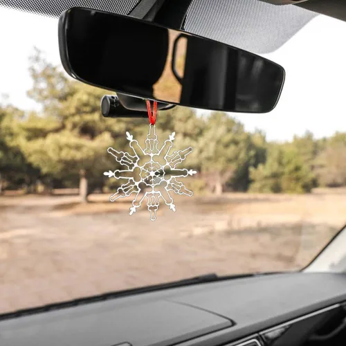 Miniatura 3 de Adorno de copo de nieve con pene - El adorno más divertido del siglo, divertido adorno de copo de nieve para árbol de Navidad, espejo retrovisor
