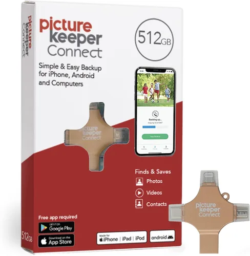 Miniatura 15 de Picture Keeper Connect para iPhone, Android, USB-C, PC y Mac - USB de 128GB para copia de seguridad de fotos, videos, contactos, copia de seguridad