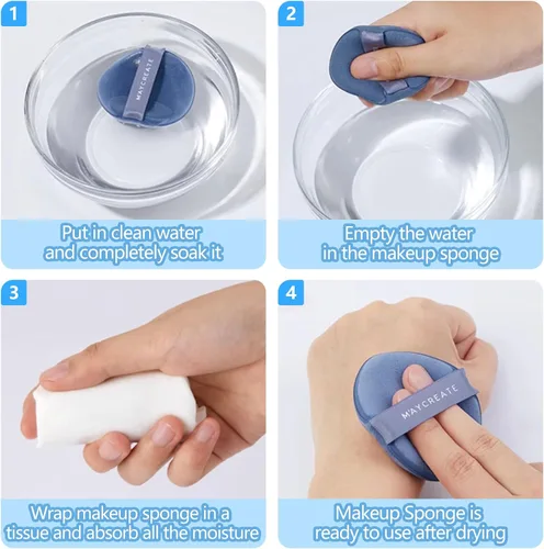 Miniatura 6 de 14 esponjas de maquillaje con cojín de aire para base, corrector, lágrima, mezcla de polvo, cojín de maquillaje, esponja para líquido, crema y polvo