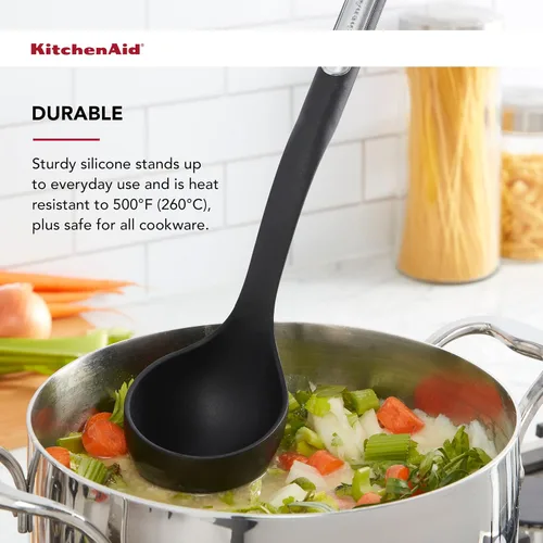 Miniatura 3 de KitchenAid - Cucharón de silicona, color negro