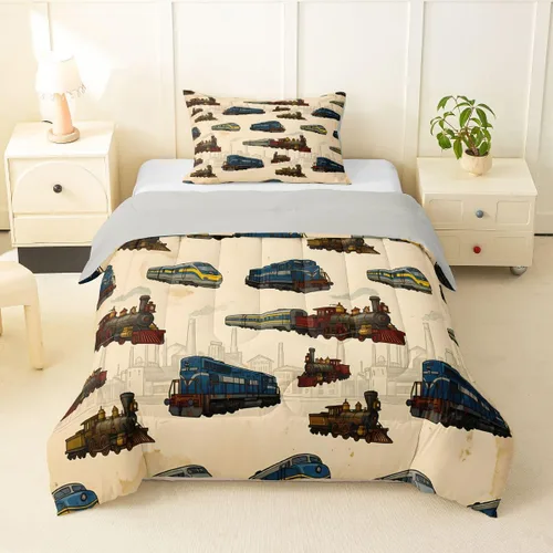 Miniatura 29 de Feelyou Juego de ropa de cama de camión de bomberos, edredón de coche de bomberos y policía para decoración de habitación de niños, tamaño Multi D05