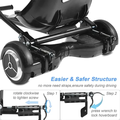 Miniatura 2 de No se requieren correas de fijación de asiento para aeropatineta, accesorio de Go Kart con mecanismo de bloqueo, carrito de 265 libras de 26 a 34.5