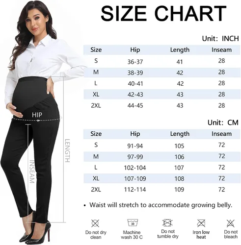 Miniatura 7 de PACBREEZE Women's Maternity Work Pants Stretchy High Waist Skinny Leg Pregnancy Business Casual Dress Pants