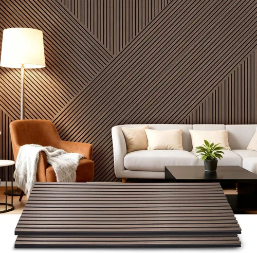Paneles de pared de madera acústica de 47.6 x 23.6 pulgadas, paneles de madera a prueba de sonido para paredes, panel acanalado 3D para decoración