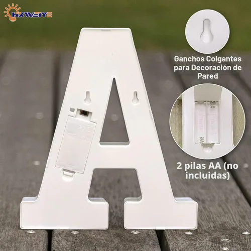 Miniatura 2 de HXWEIYE Letras iluminadas A, letrero con luces LED de marquesina 26 letras del alfabeto y 10 números, letra grande luminosa para fiesta, cumpleaños