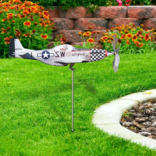 Miniatura 7 de Veleta de Avión Giratoria de ABDOLL - Nueva Veleta de Avión de Metal 2024, Veleta de Avión Hecha a Mano, Molinillo de Viento, Decoración de Veletas