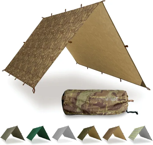 Miniatura 9 de AquaQuest Lona Safari – Ligera impermeable (0.197 in) con costuras selladas Ripstop para mochileros, senderismo y camping en hamacas Verde oliva