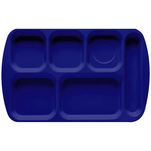 Miniatura 14 de G.E.T. Bandeja escolar para cafetería con 6 compartimentos, para zurdos, 10 x 14 pulgadas, verde bosque (paquete de 4)
