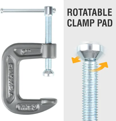 Miniatura 5 de Olympia Tools Abrazadera en C, 38-110, (1 X 1) Pulgadas