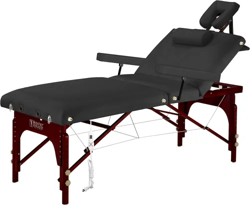 Miniatura 2 de Master Massage Montclair - Mesa de masaje profesional de 31 pulgadas con capa de espuma viscoelástica, color negro (Salon Therma Top)