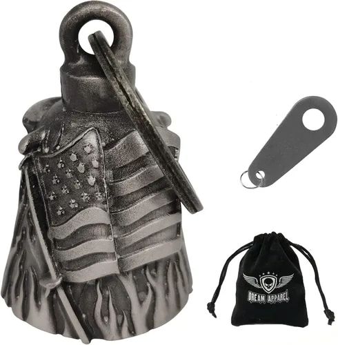 Miniatura 48 de Dream Apparel Campanas de motocicleta para motociclistas, accesorios de campanas pesadas y llavero para la suerte Viaja para vivir