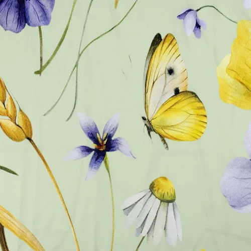 Miniatura 5 de EOBTAIN Cortina de ducha floral de acuarela para baño, margaritas y mariposas sobre tela beige con 10 ganchos, juego de cortinas de baño rústicas