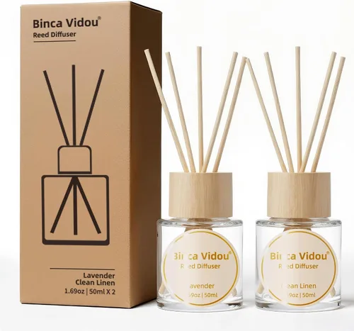 Miniatura 10 de binca vidou - Juego de difusores de aceite de aroma natural de lavanda y jazmín con varillas para decoración de aromaterapia en casa, oficina, baño