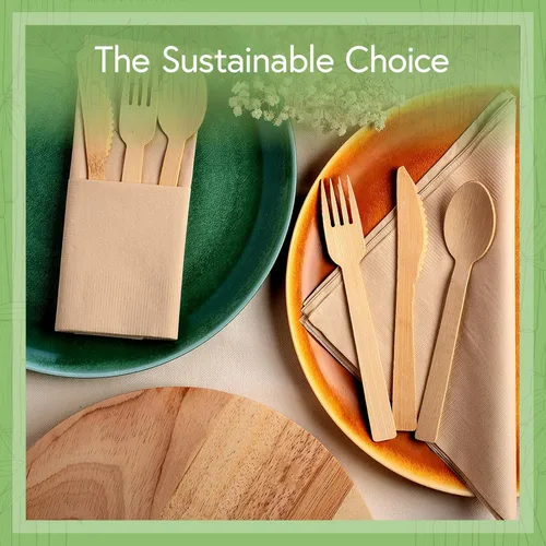 Miniatura 7 de Servilletas compostables 100% bambú (paquete de 50) Servilletas resistentes para almuerzo, cena, eventos, ocasiones y entretenimiento, ecológicas