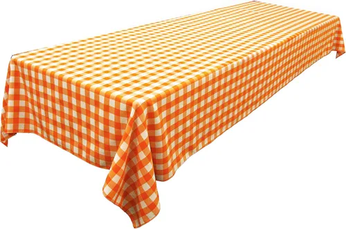 Miniatura 12 de LA Linen Mantel rectangular de poliéster Gingham a cuadros 60 por 84 pulgadas, blanco y verde oscuro