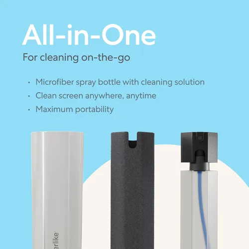 Miniatura 2 de Paperlike® Kit de limpieza todo en uno, botella de spray de microfibra recargable y solución de limpieza + 5 tabletas de recambio, seguro para iPad