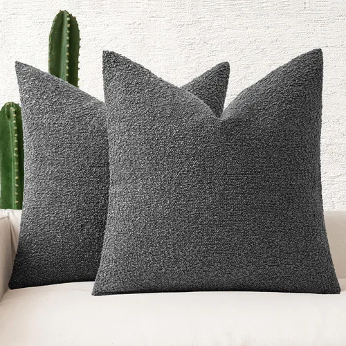 Miniatura 15 de MIULEE - Juego de 2 fundas de almohada decorativas con textura de bucle, de 50 x 50 cm, para sofá y cama, almohadas de invierno neutras, fundas