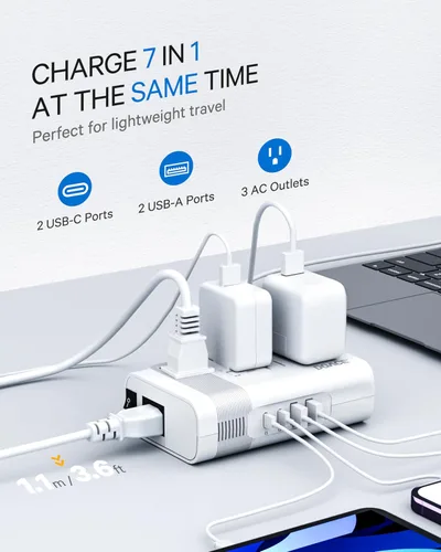 Miniatura 2 de DOACE Convertidor de voltaje de Estados Unidos a Europa, convertidor de 350 W para viajes europeos para rizadores y alisadores de cabello, adaptador