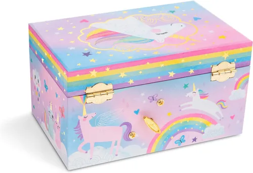 Miniatura 3 de Jewelkeeper Caja de música de unicornio y juego de joyas para niñas pequeñas, 3 regalos de unicornio para niñas