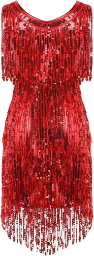 Miniatura 5 de Vestido de baile latino para mujer, con borlas y lentejuelas, vestido de baile de tango