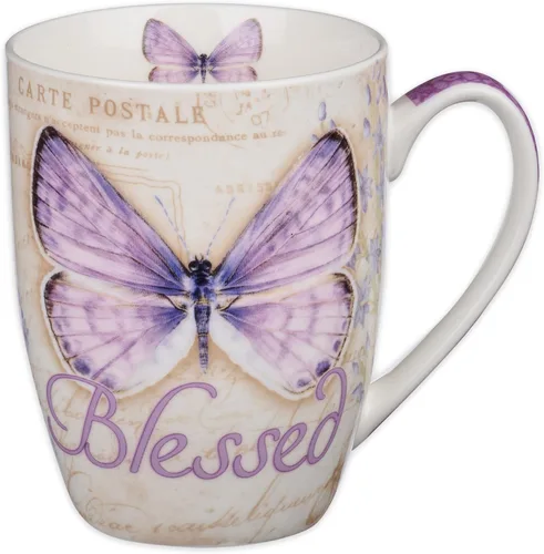 Miniatura 11 de Juego de tazas de cerámica Christian Art Gifts - Mariposas (juego de 4)