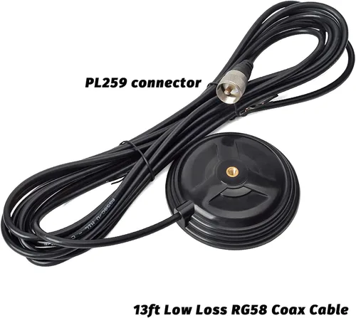Miniatura 4 de TWAYRDIO Antena de doble banda para radio bidireccional Ham, 144/430MHz VHF UHF Antena de radio móvil para coche Kit completo con montaje magnético