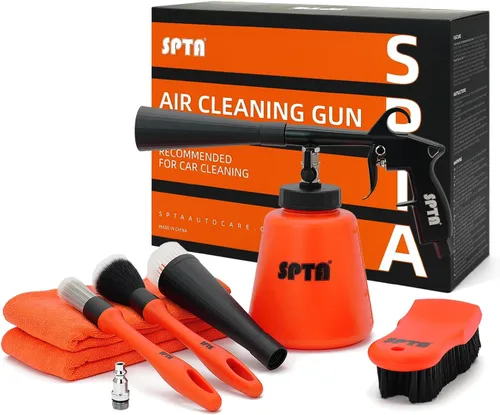 SPTA Pistola de limpieza de coche de alta presión, pistola de limpieza, kit de lavado interior de coche, pistola de lavado de detalle con girador