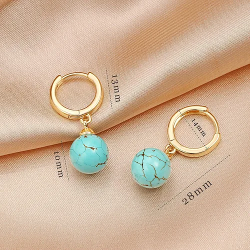 Miniatura 4 de Pequeños aretes de aro de oro con forma de concha y perlas colgantes, ligeros, hechos a mano, joyería para mujer