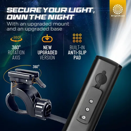 Miniatura 3 de BrightRoad 850 Lumens Front Bike Light, Rechargeable Bike Headlight with 7 Modes, MTB Bicycle Light for Night Riding, 85° Wide Beam, 650ft