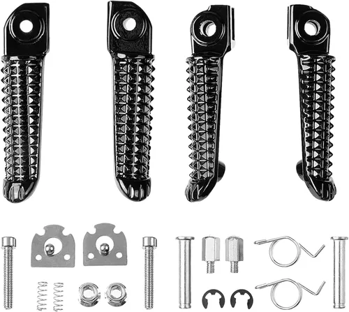 Miniatura 5 de Reposapiés delantero y trasero de motocicleta para Yamaha YZF R1 '98-2019, R6 '03-2020 (delantero+trasero, negro)
