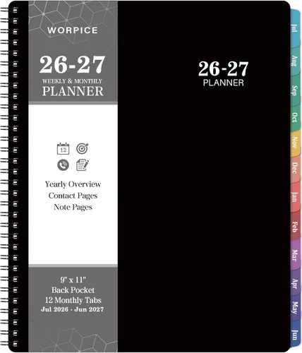 Agenda 2026, 9 x 11 pulgadas, planificador semanal y mensual 2026, desde enero de 2026 hasta diciembre de 2026, bolsillo interior, papel premium,