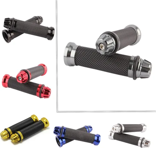 Miniatura 6 de Motorcycle 7/8" CNC Hand Grips Aluminum Rubber Gel Handlebar for Sport Bike(Red)
