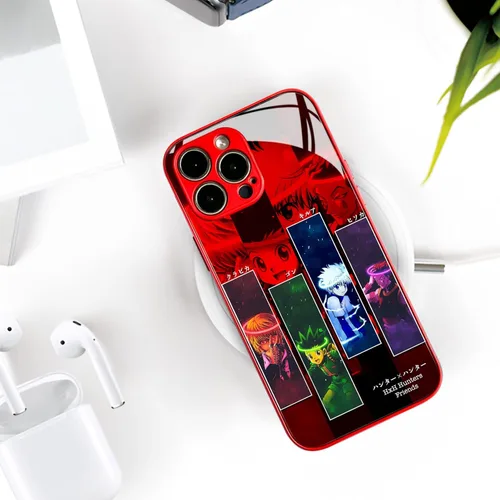 Miniatura 5 de HxH Gon Killua Kurapika - Funda para iPhone 14 Plus, diseño de manga anime, diseño de manga anime, color rojo templado a prueba de golpes