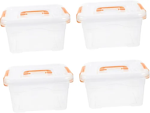 Organizador de maquillaje para cajón, caja de 4 piezas, caja de almacenamiento portátil, contenedores de 16 cuartos de galón para organizar