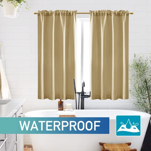 Miniatura 3 de Cortinas opacas de 48 pulgadas de largo, 34 pulgadas de ancho x 48 pulgadas de largo, cortinas opacas cortas con aislamiento térmico para Beige