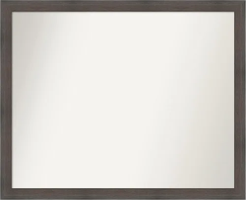 Miniatura 450 de Amanti Art Espejo de pared personalizado no biselado (24 x 27 pulgadas), marco estrecho de nogal chipre - varios tamaños personalizados - Espejo