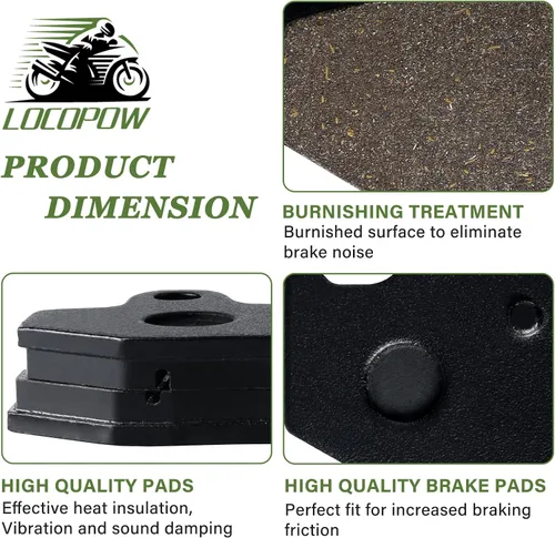 Miniatura 6 de LOCOPOW Pastillas de freno Rhino 660 700 Delanteras y traseras para Yamaha YXR660 4x4 2004-2007 Raptor 700 700R YFM700 2006-2012 Rhino 450 YXR450