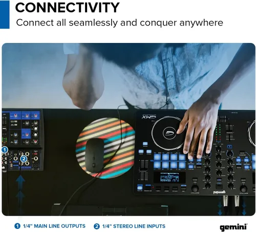 Miniatura 6 de Gemini - Mezclador de audio Bluetooth de 5 canales - USB, FX, Phantom Power - Mezclador compacto para DJ y estudio, interfaz de audio para PC