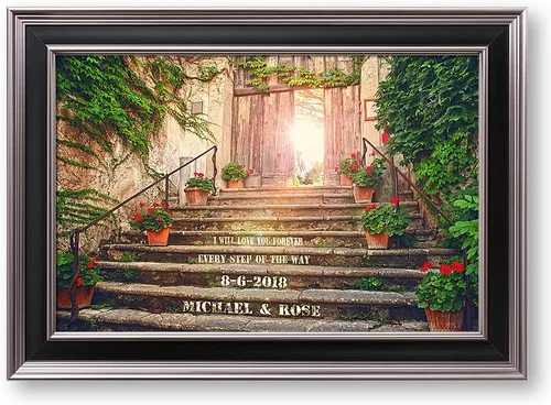 Miniatura 207 de Arte enmarcado de vacaciones con nombres de pareja en sillas de cubierta, regalo de amor perfecto para aniversario, boda. Con diferentes estilos