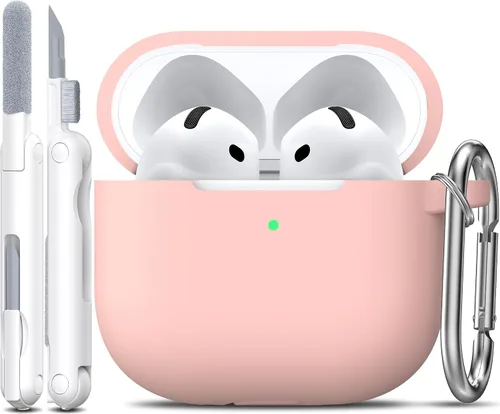 Miniatura 24 de R-fun Funda para AirPods 4 con kit de limpieza, funda protectora completa de silicona suave, compatible con AirPods 4 Gen, verde bosque C Bosque