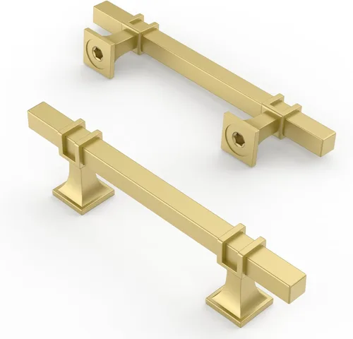 Miniatura 21 de Asidrama - Paquete de 10 manijas para alacena de 3 pulgadas (76mm) de color negro mate y dorado, tiradores para gabinete, accesorios para gabinete