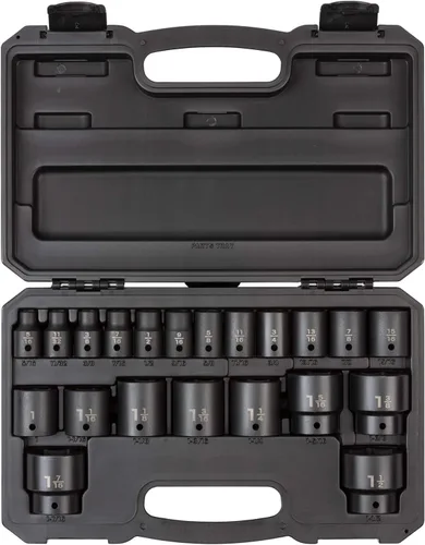 TEKTON Juego de llaves de impacto de 6 puntos de 1/2 pulgada, 21 piezas (5/16-1-1/2 pulgadas) | SID92302 Sólo herramienta