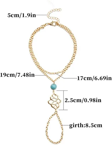 Miniatura 4 de Obmyec - Pulsera para mujer, diseño bohemio, color turquesa