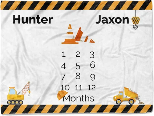 Miniatura 12 de MDPrints - Manta personalizada de hitos individuales, mantas mensuales personalizadas para bebés con nombre para niños y niñas, 30 x 40 y 50 x 60