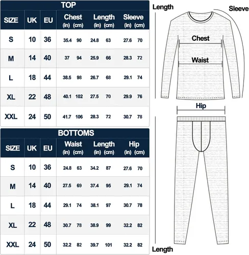 Miniatura 6 de UNIQUEBELLA - Ropa interior térmica para hombre con calzoncillos largos y forro polar de secado rápido y capa de base térmica