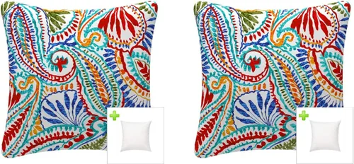 Paquete de 2 cojines decorativos impermeables para exteriores con insertos para muebles de patio, cojines cuadrados de 18 x 18 pulgadas, resistentes