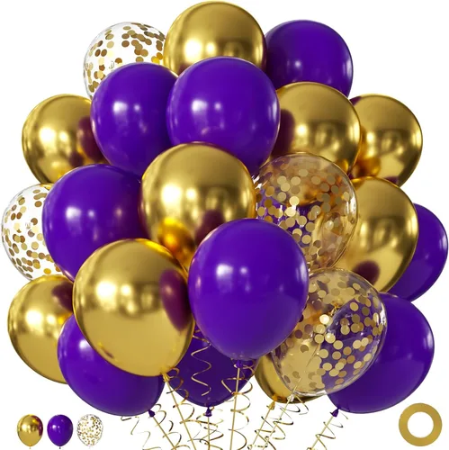 Miniatura 27 de Globos rojos y negros, 60 globos de oro rojo y negro de 12 pulgadas con globos de confeti dorado para graduación, Año Nuevo, películas de casino