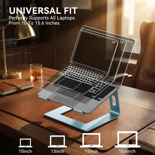 Miniatura 5 de SOUNDANCE Soporte para portátil, elevador de computadora de aluminio, elevador ergonómico para portátiles para escritorio, soporte de metal